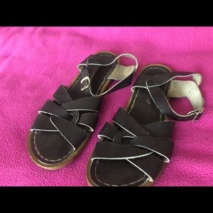 brown salt water sandals